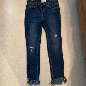 Free People Great Heights Frayed Skinny Jeans